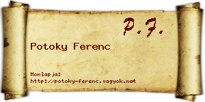 Potoky Ferenc névjegykártya